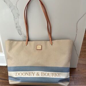Dooney & Bourke Beige and Blue Tote Bag